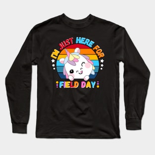 I'm Just Here For Field Day Unicorn Cute Unicorn Long Sleeve T-Shirt